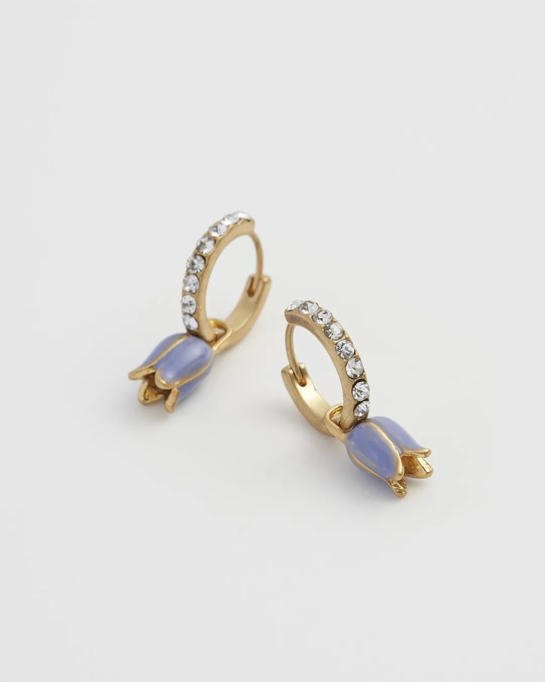 Hot Fable England Bluebell Charm Huggie Earrings