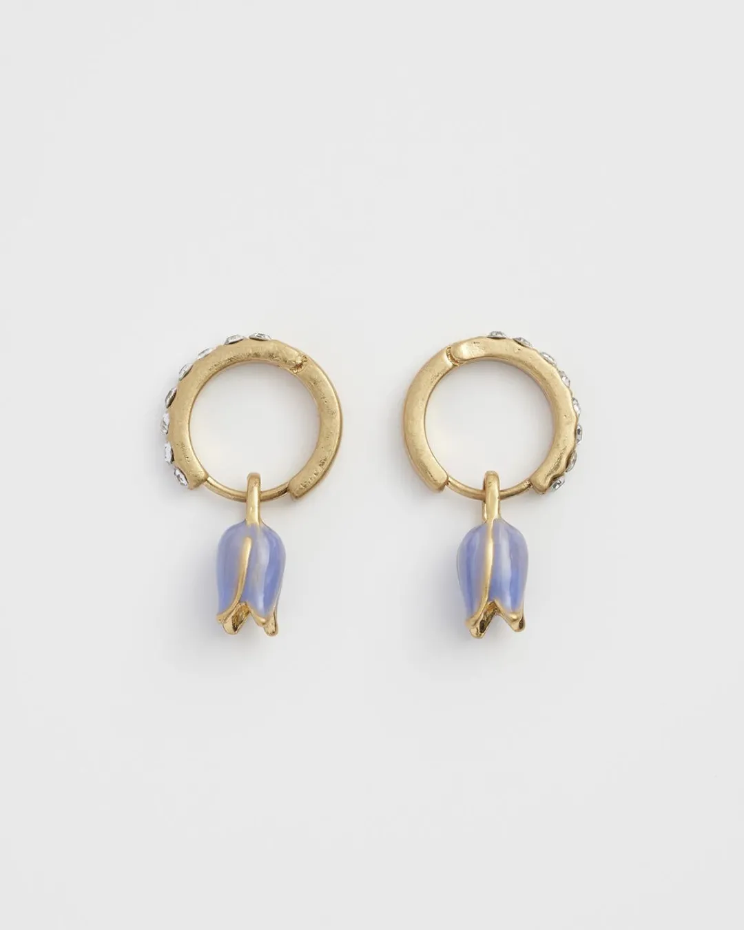 Hot Fable England Bluebell Charm Huggie Earrings
