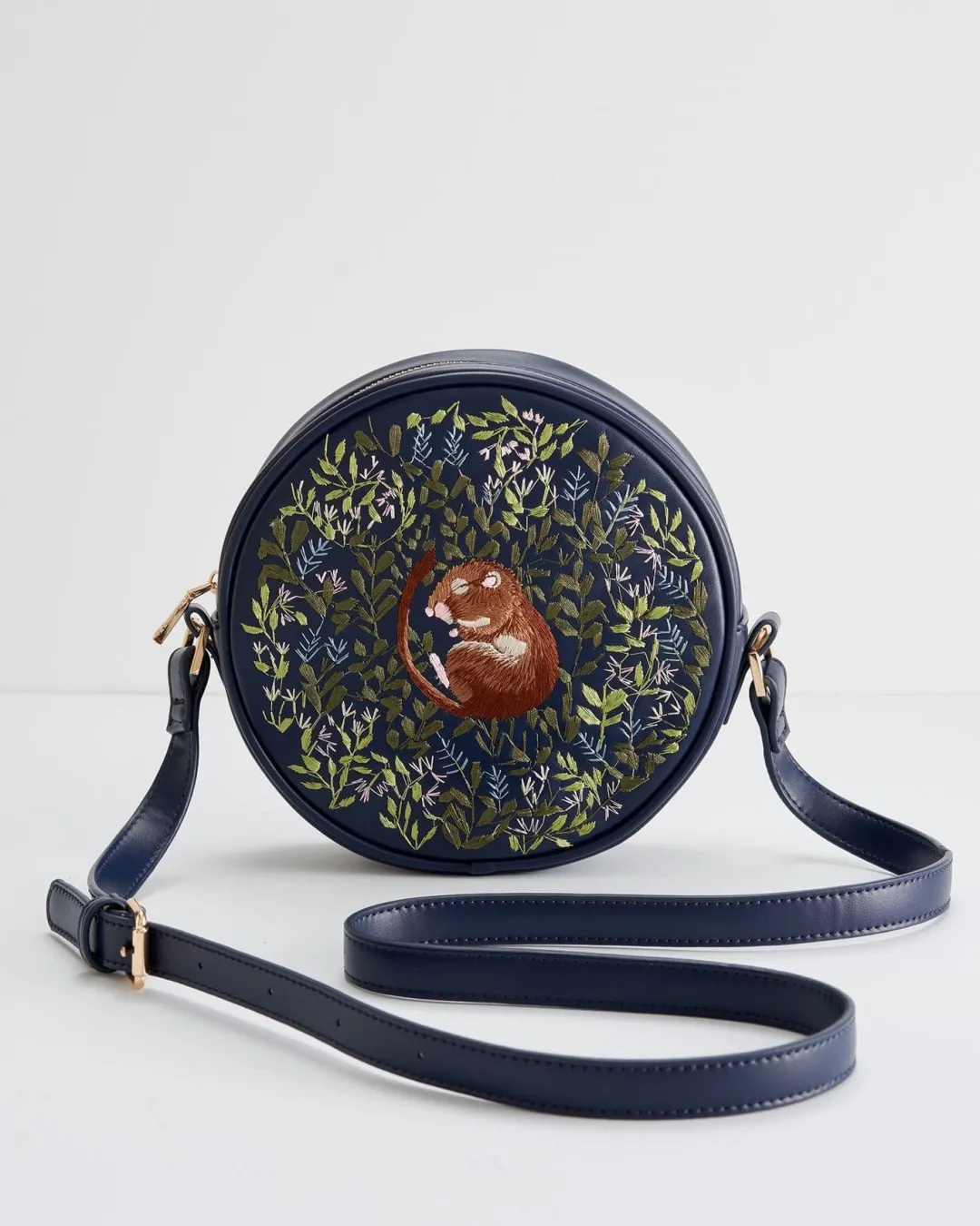 Best Fable England Chloe Giordani Dormouse Embroidered Round Saddle Bag - Navy