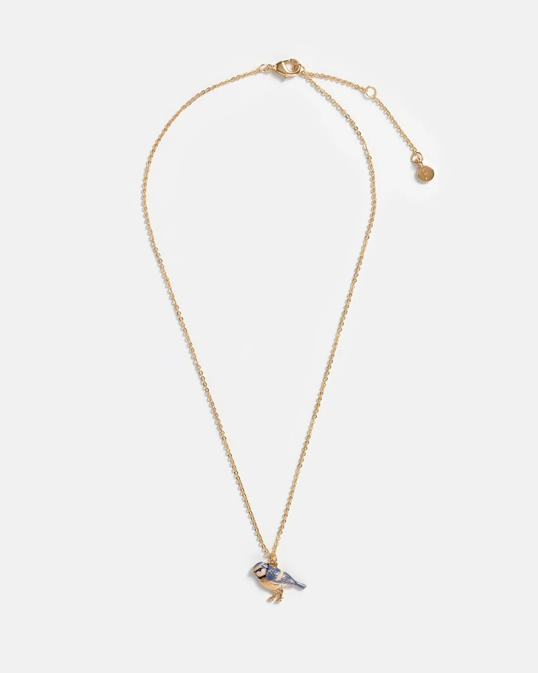 New Fable England Enamel Blue Tit Short Necklace