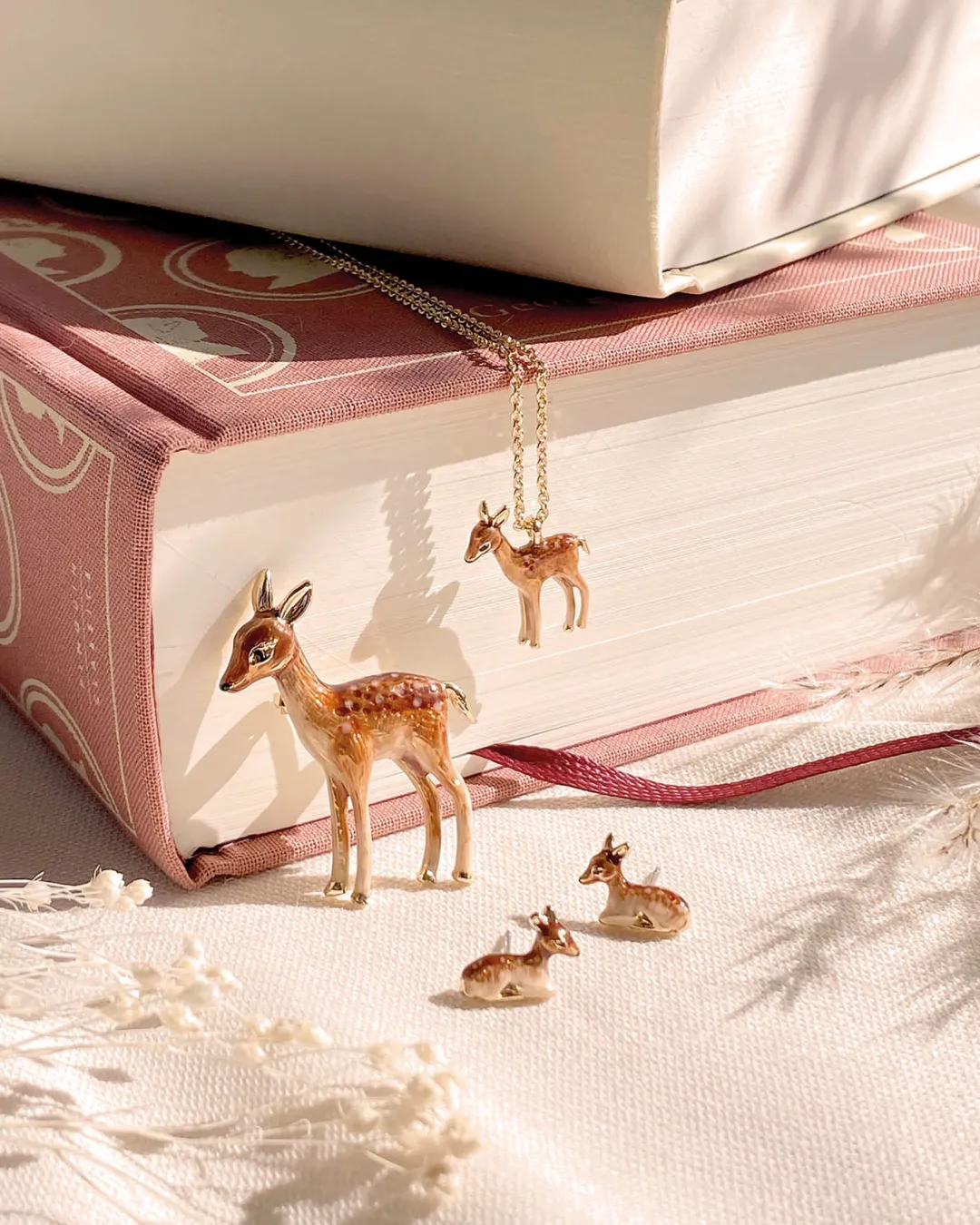 Clearance Fable England Enamel Fawn Necklace