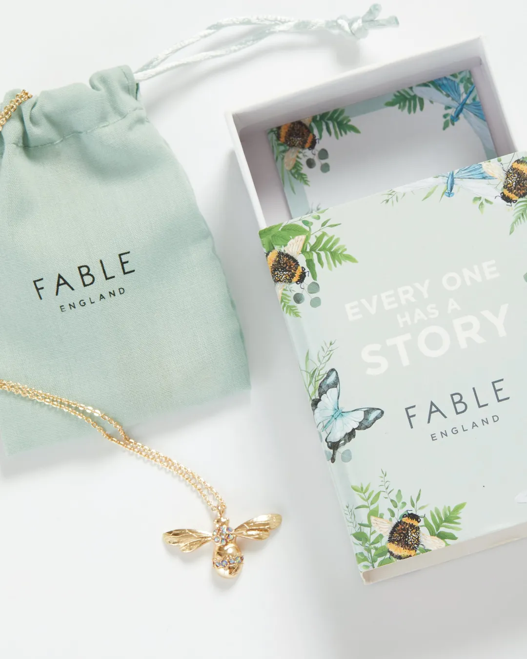 Hot Fable England Enamel Short Bee Necklace