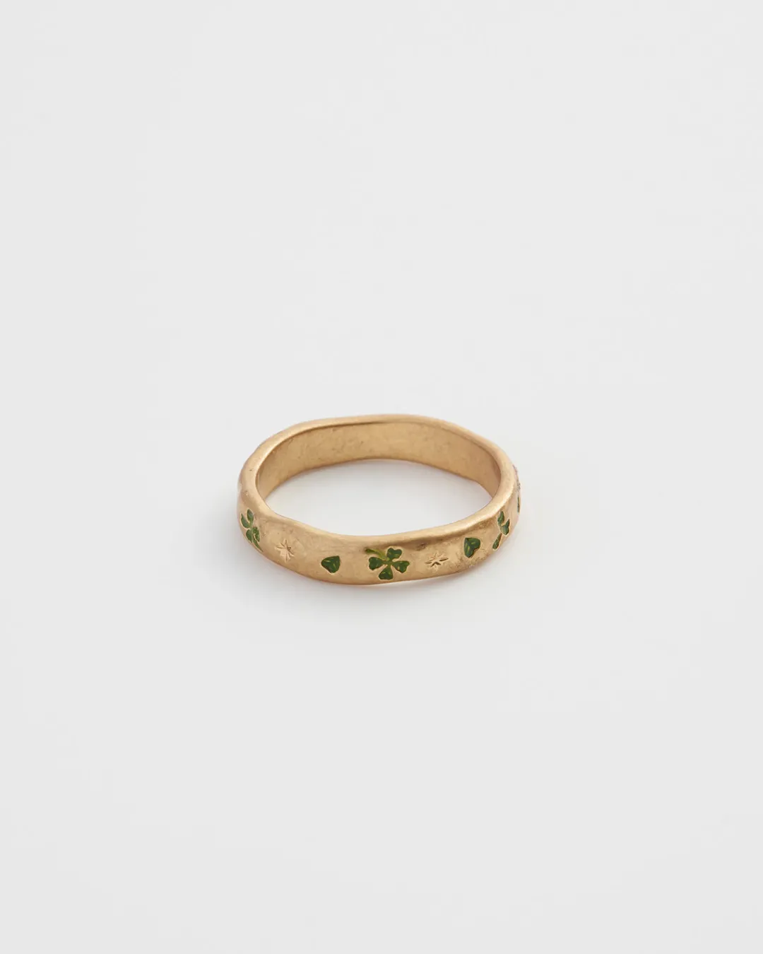 Clearance Fable England Four Leaf Clover & Pearl Ring