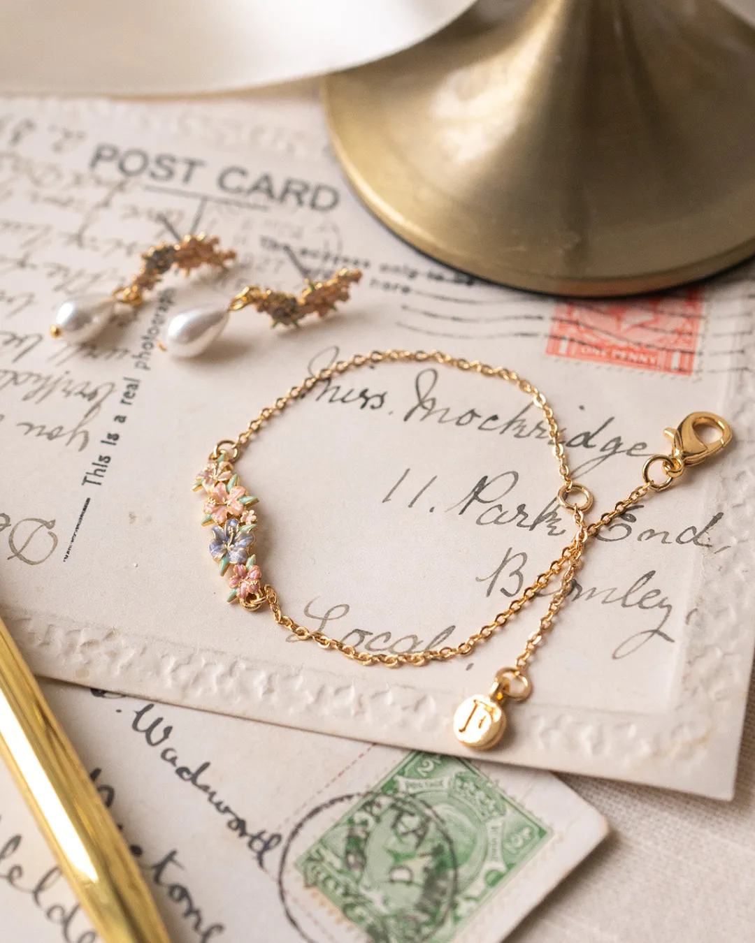 Online Fable England Hibiscus & Pearl Earrings