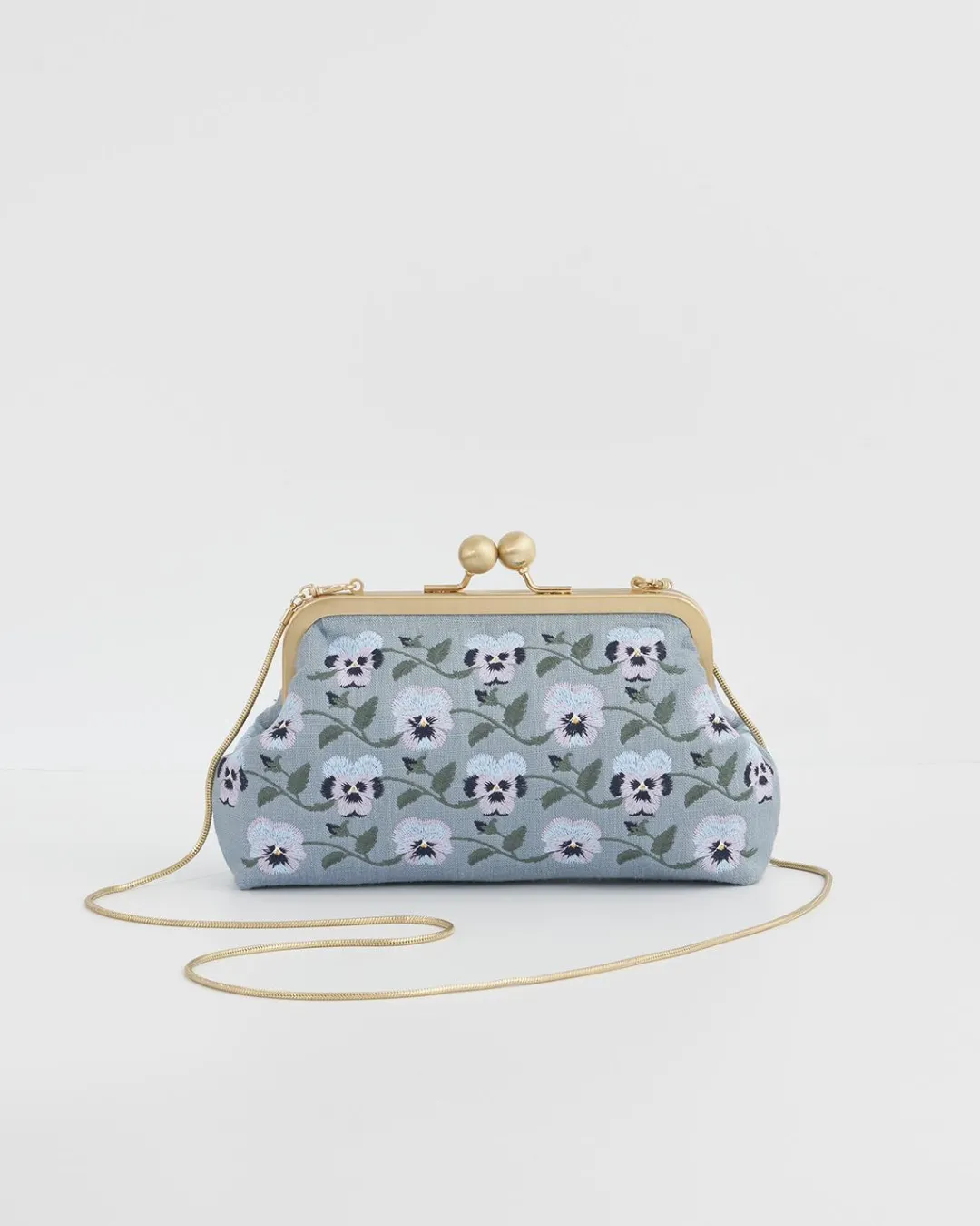 Outlet Fable England Pansy Victoriana Blue Clutch
